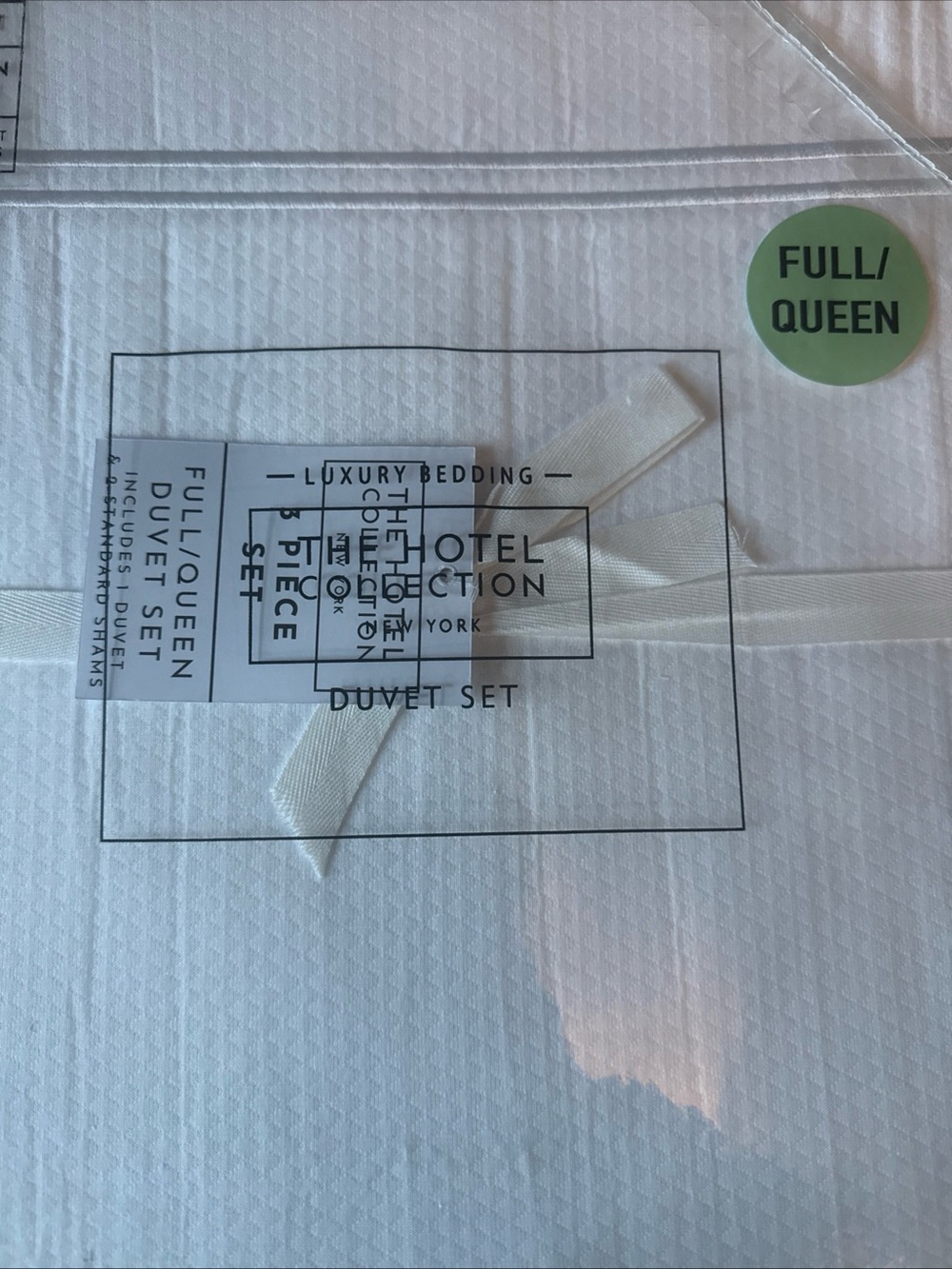 Hotel Collection White Textured Full/Queen Duvet Set